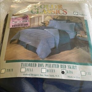 Oxford Navy Blue Bed Skirt